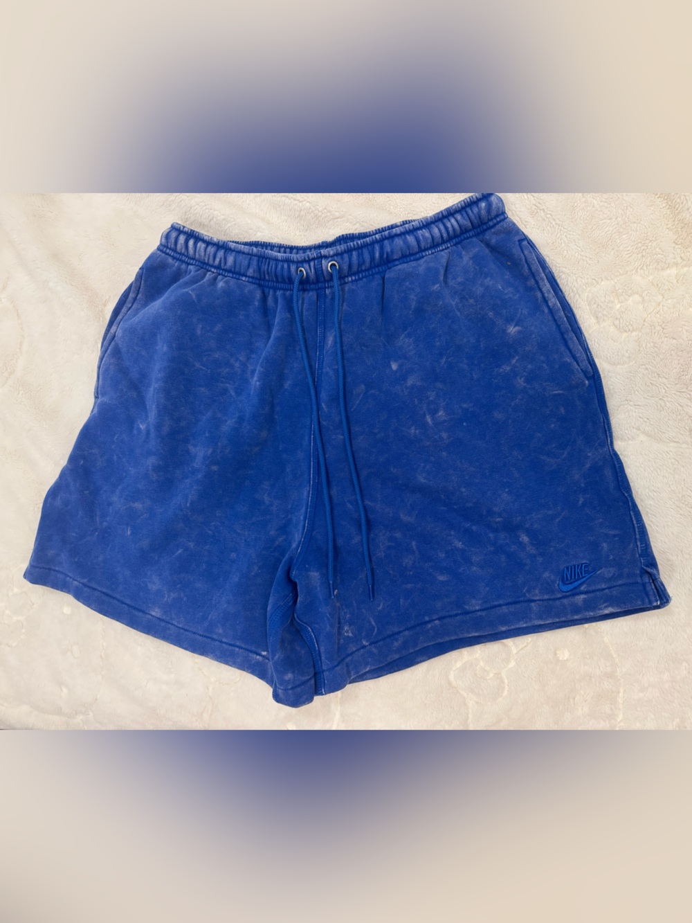 Nike Blue Washed Athletic Shorts with Back Pocket